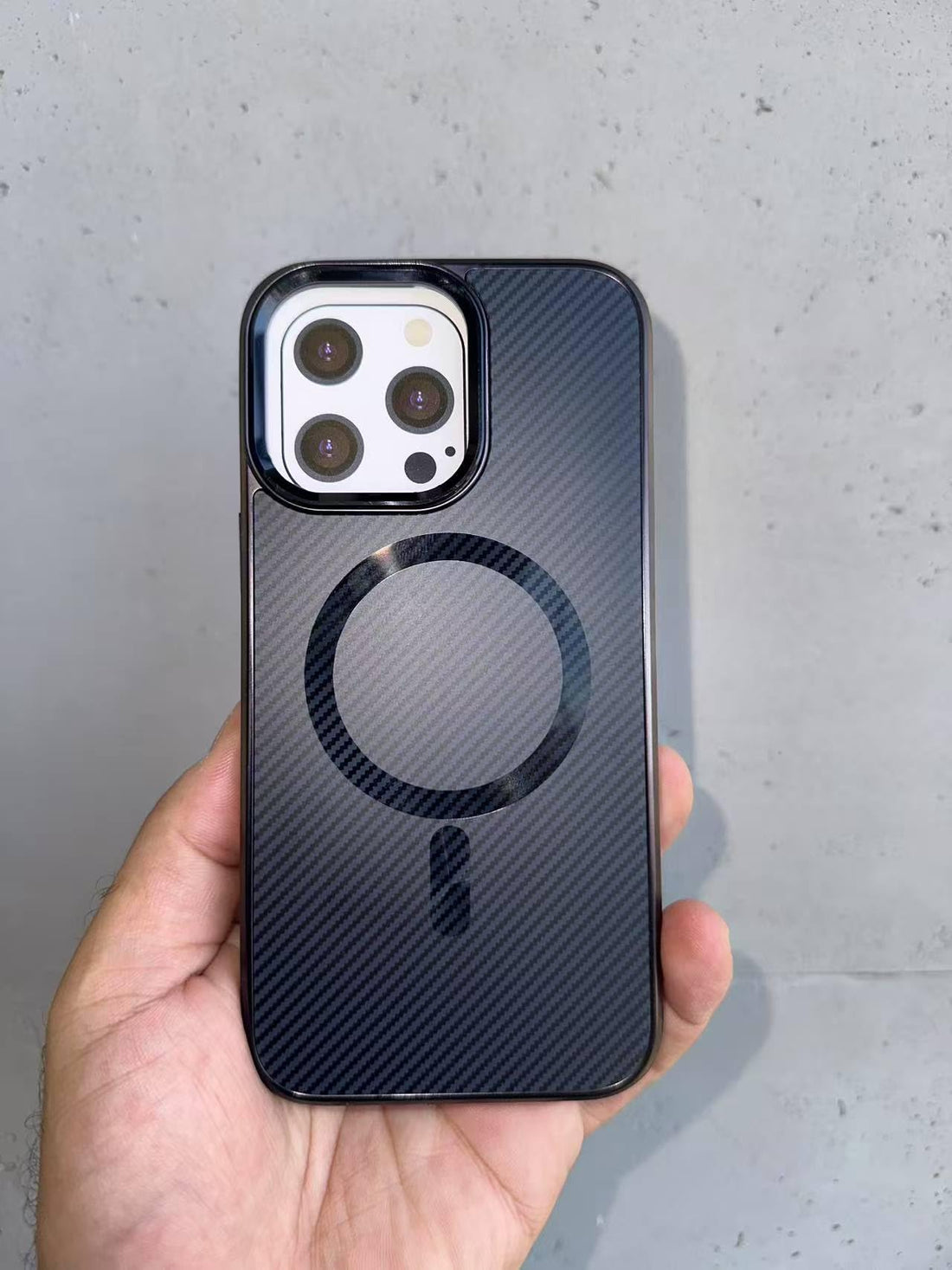 ECO Carbon Fiber Case Compatible with iPhone 13 Pro Max, Wireless Charger Support, Luxury Soft Fiber Blend and Metal Camera Frame, Shockproof Anti-Drop, Waterproof, Anti-Fingerprint (Black)