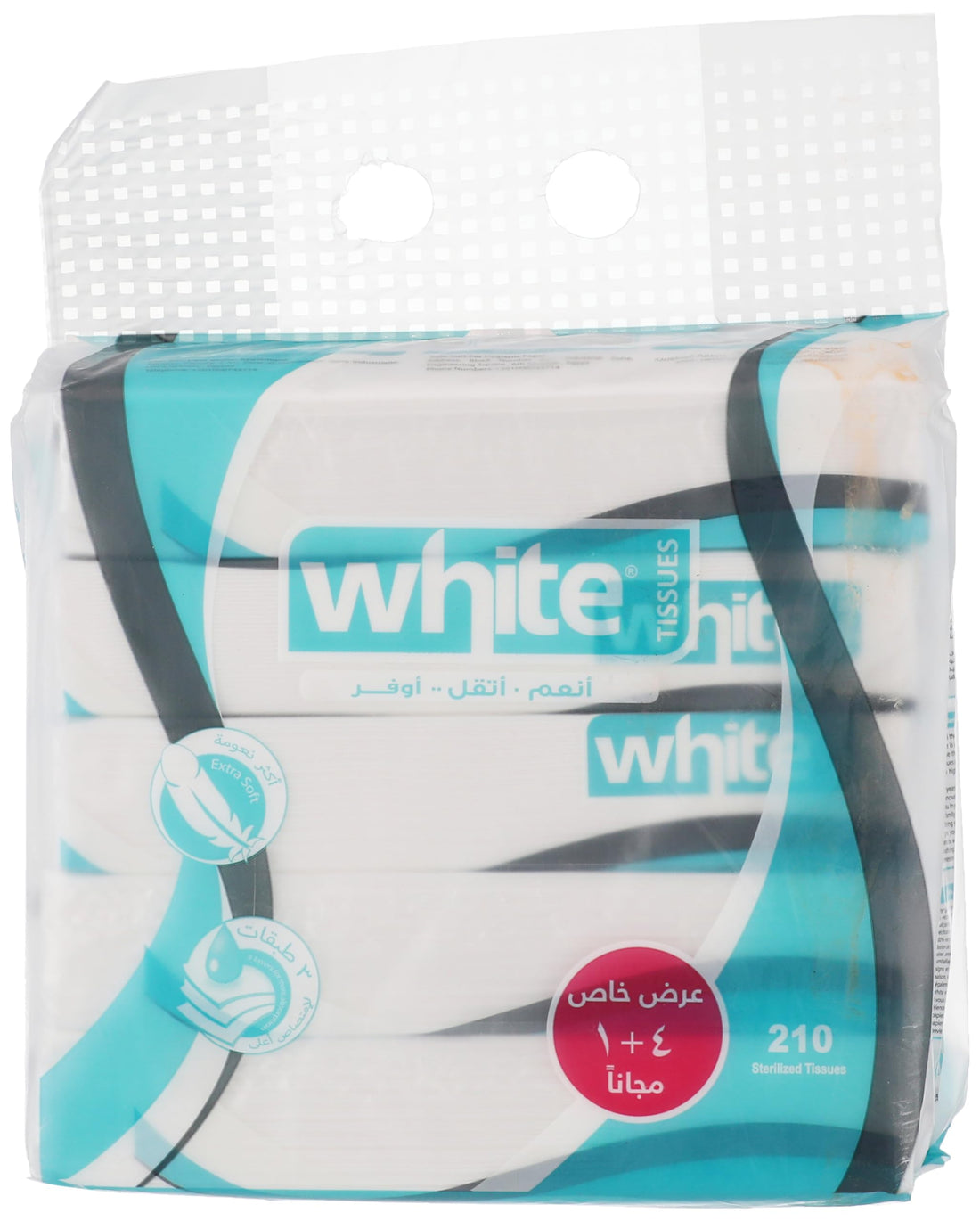 White facial, 210 tissues, 5 packs