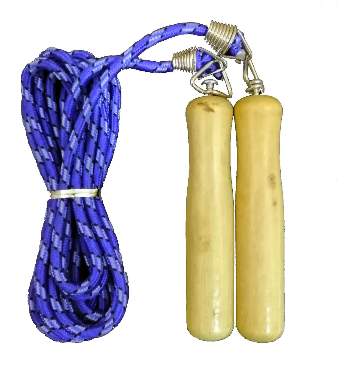 Skipping Cotton Jump Rope With Wooden Handles - Blue