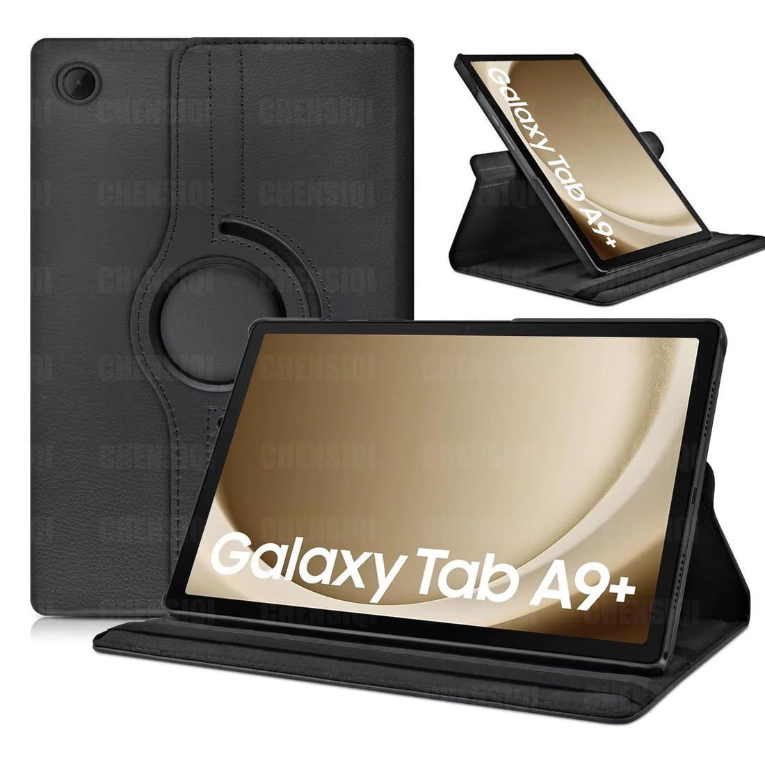 Case for Galaxy Tab A9 Plus 10.9-inch 2023,Leather Case and Foldable Stand Cover Ultra-Thin and A9 + touch pin (Black)