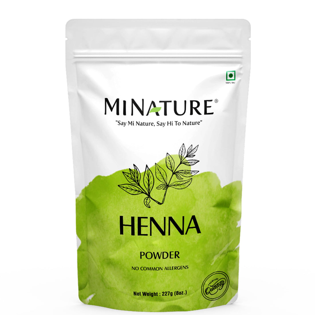 mi nature Henna Powder (LAWSONIA INERMIS)/ pure Pure, Natural and Organic From Rajasthan, India (227g / (1/2 lb) For Hair Dye/Color,