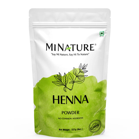 mi nature Henna Powder (LAWSONIA INERMIS)/ pure Pure, Natural and Organic From Rajasthan, India (227g / (1/2 lb) For Hair Dye/Color,