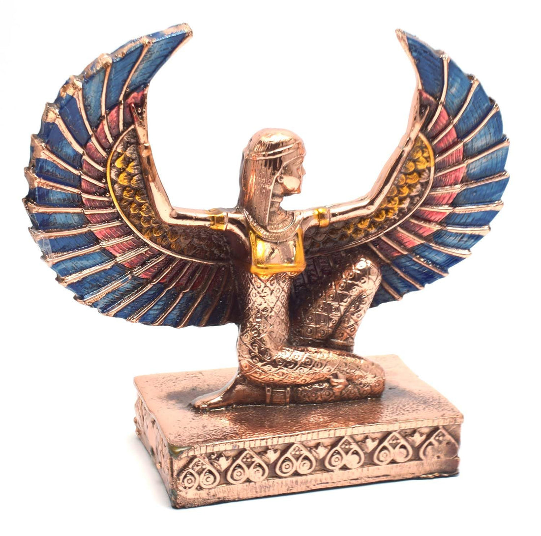 immatgar pharaonic iisis wing Statue ancient Egyptian souvenirs gifts handmade Home Décor Sculpture (Copper - Multicolor - 13.5 CM long)