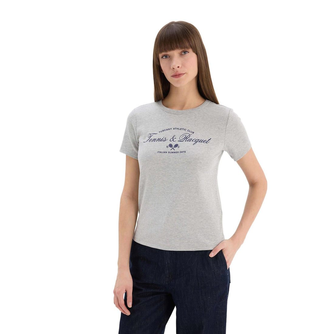 DeFacto Womens Casual Regular Fit Crew Neck Short Sleeve Knitted Short Sleeve T-Shirt Short (pack of 1)