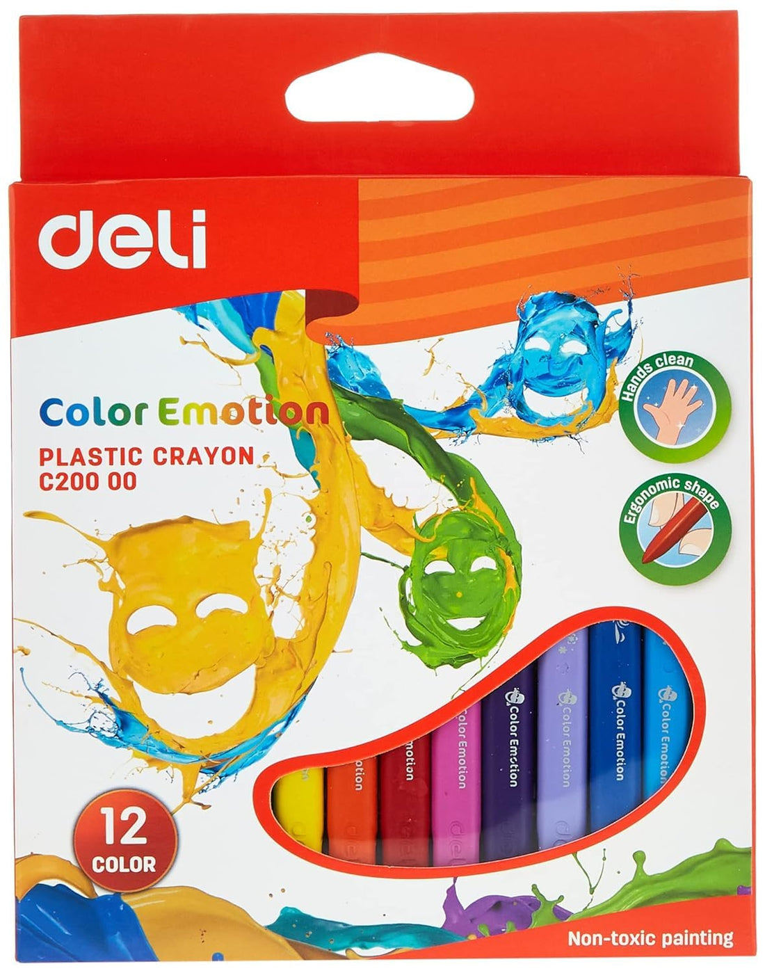 Deli 12 colors plastic crayon