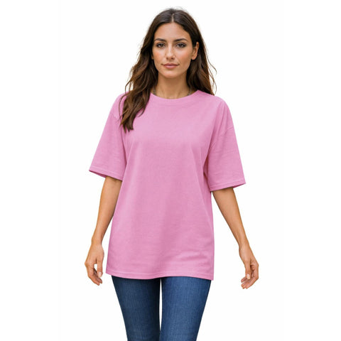 Oversized Cotton T-Shirt for Women – Relaxed Fit Casual Tee, Soft Breathable Fabric, Short Sleeve, Available in Multiple Colors & Sizes