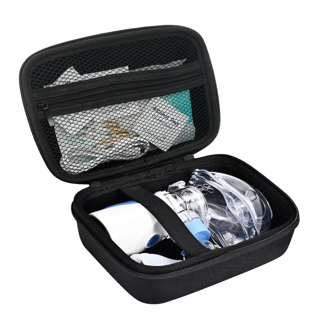 Medication Nebulizer Case Mesh Inhaler Carrying Case Asthma Storage Bag Waterproof Shockproof EVA Material (Case Only)