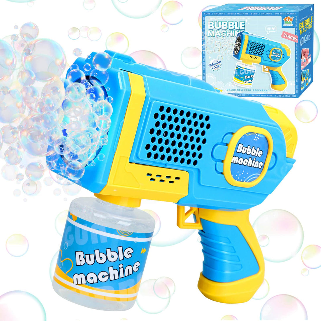 Bubble Gun Toy Bubble Machine Electric Bubble Gun with Light Bubble Machine Children Wedding Gifts for Children 3-8 Years Birthday Gift Ideas