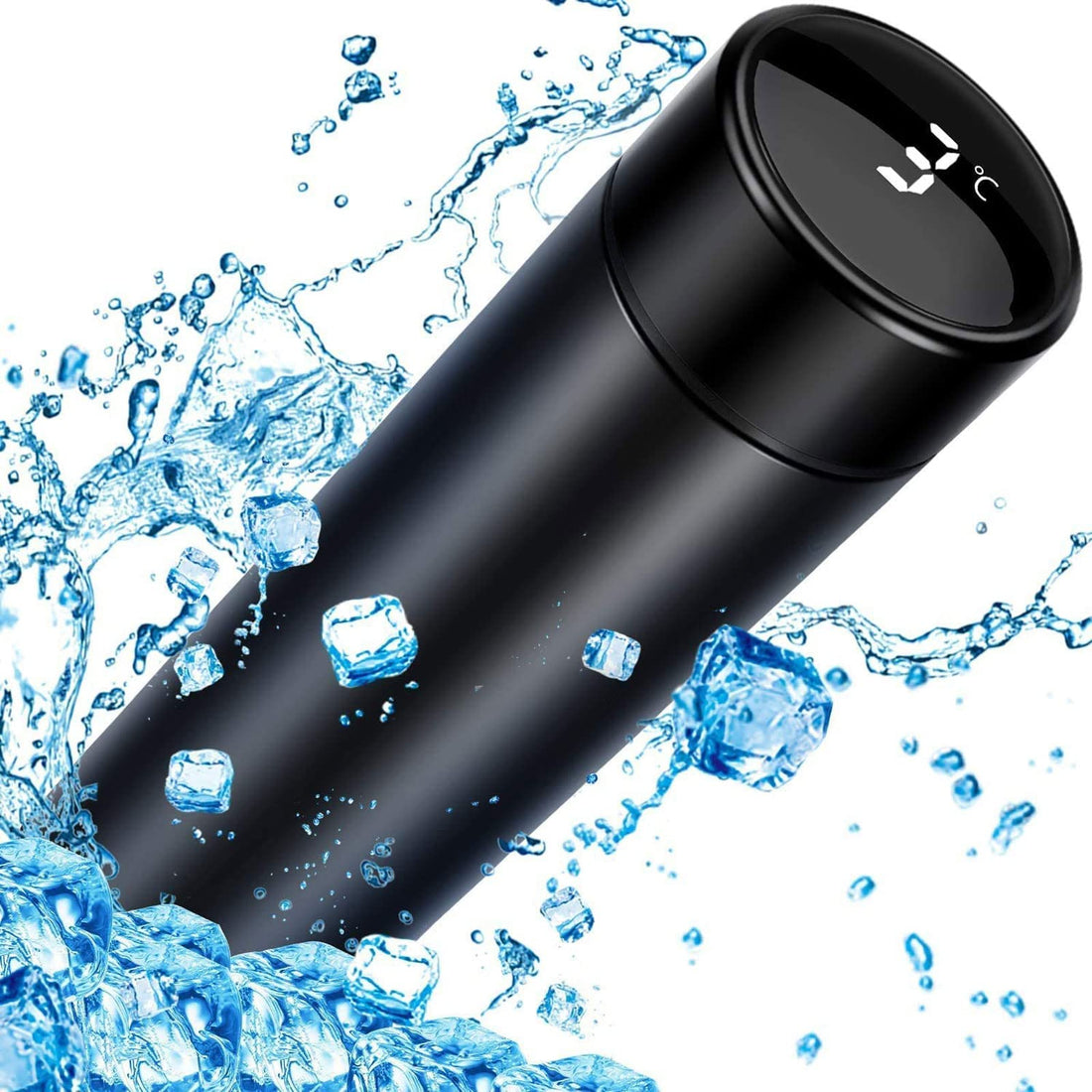 OMIRA Smart Water Bottle Stainless Steel Vacuum Flask,Travel Mug with Smart LCD Touch Screen, Keep Hot Or Cold, Car Portable Travel Tea Coffee Vacuum Thermoses Cup