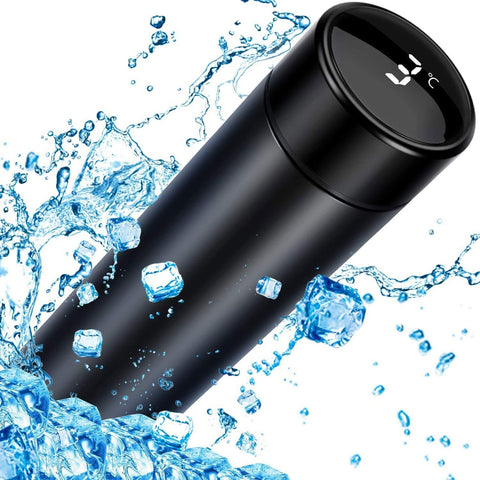 OMIRA Smart Water Bottle Stainless Steel Vacuum Flask,Travel Mug with Smart LCD Touch Screen, Keep Hot Or Cold, Car Portable Travel Tea Coffee Vacuum Thermoses Cup