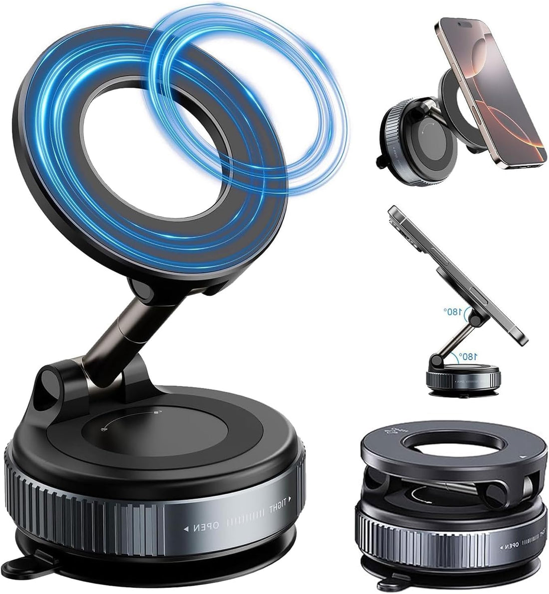 Circle M 360° Rotating Vacuum Magnetic Car Phone Holder Universal Design