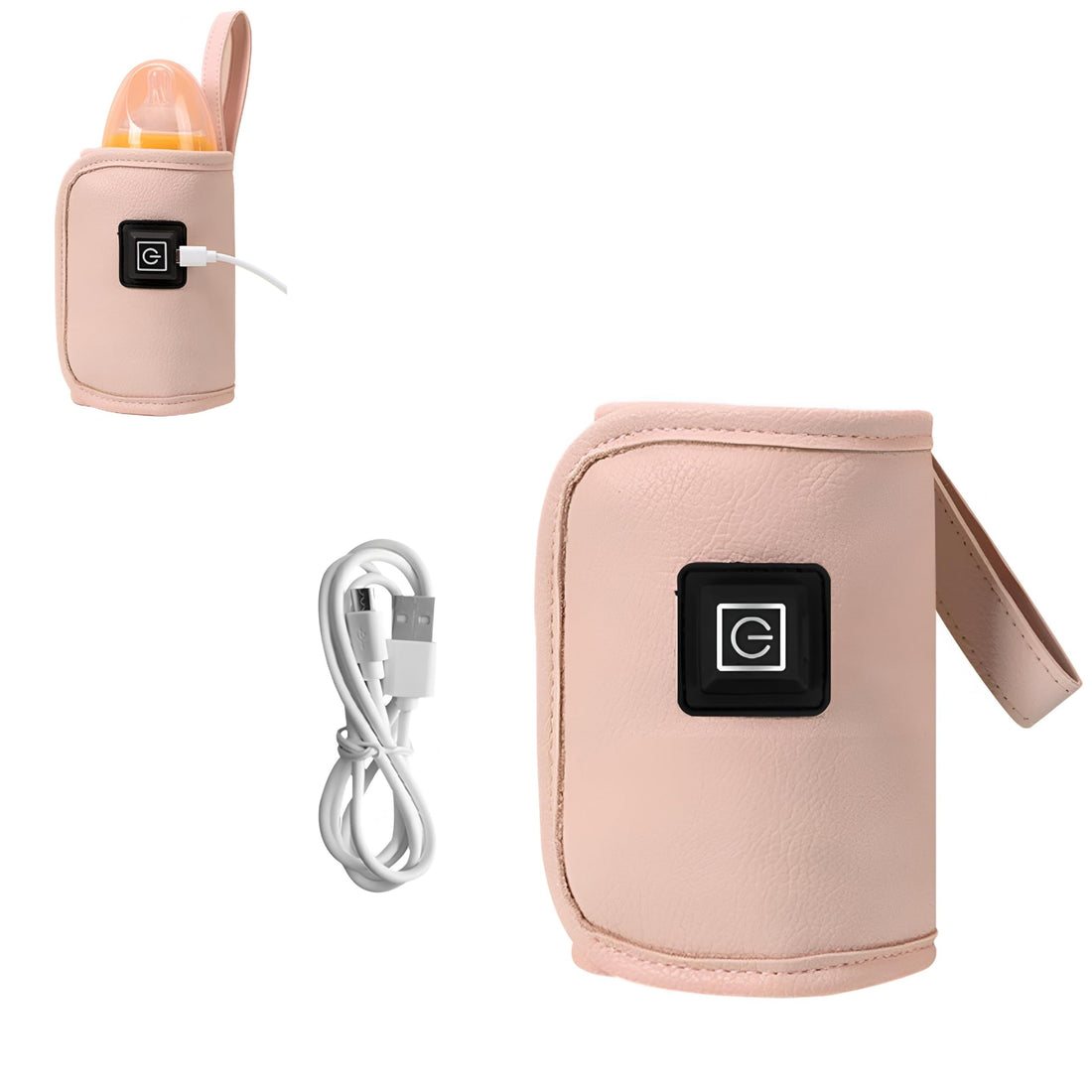 Bottle Warmer - Portable USB Milk Heater with Gentle Slow Heating Technology, Maintains Perfect Temperature for Baby Formula at Home, Outdoors, or in Car, Compact Pink Design for Safe Feeding Anywhere