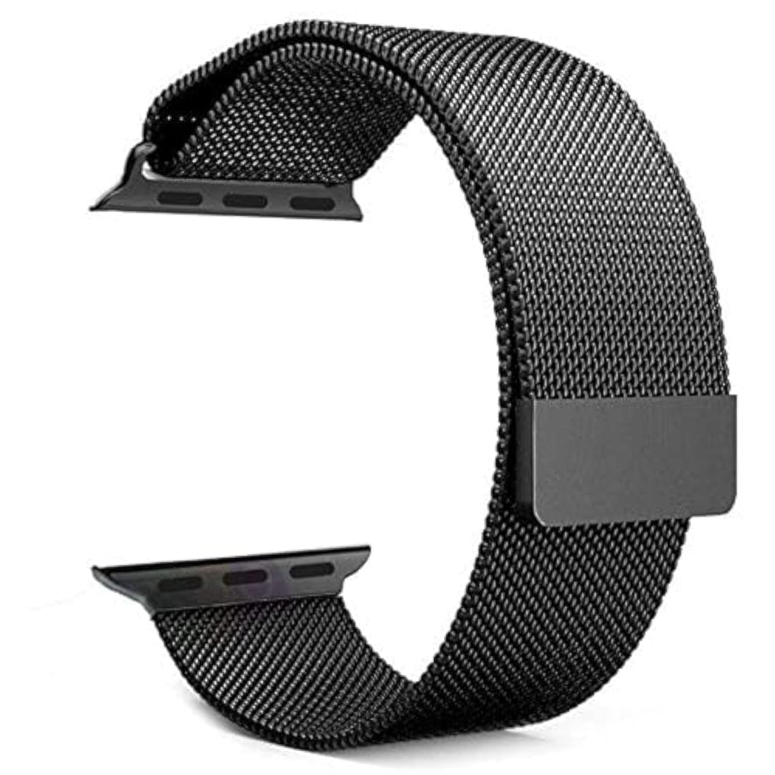 AMERTEER Magnetic Milanese Loop Stainless Steel Metal Strap For Apple Watch 42mm (Black)