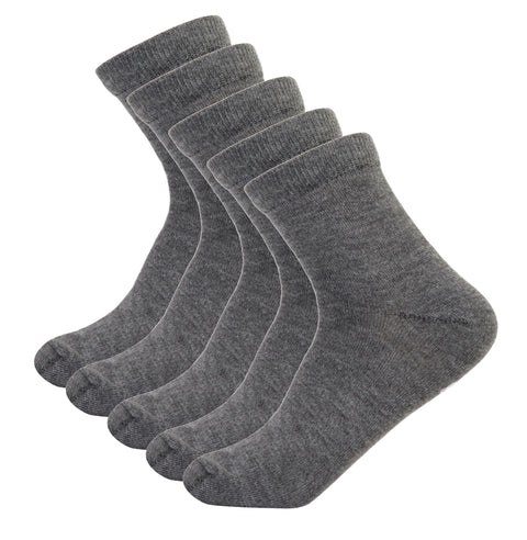 White Flower Unisex Set Of 5 Pieces Plain Socks Socks