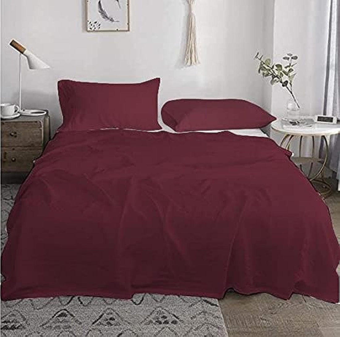 Tigers Trade Lines Plain Cotton Bed Sheet Set for Hotel Rooms from