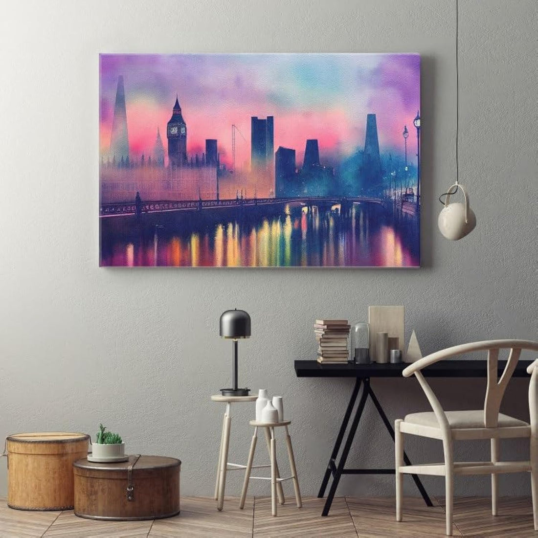 Home Gallery Big ben houses parliament night london Printed canvas wall art 60x40