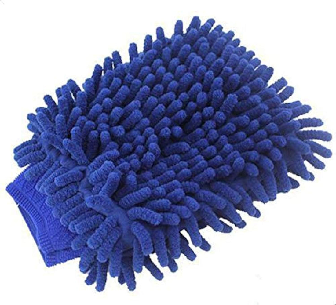Super Mitt Microfiber Car Wash Washing Cleaning Gloves - Dark Blue