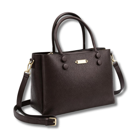 AYSLE 1652 Women’s Pebbled Leather Handbag | Top Handle & Adjustable Shoulder Crossbody Strap | Magnetic & Zipper Compartments | Removable Satin Scarf | 24×32×14 cm | 12 Colors