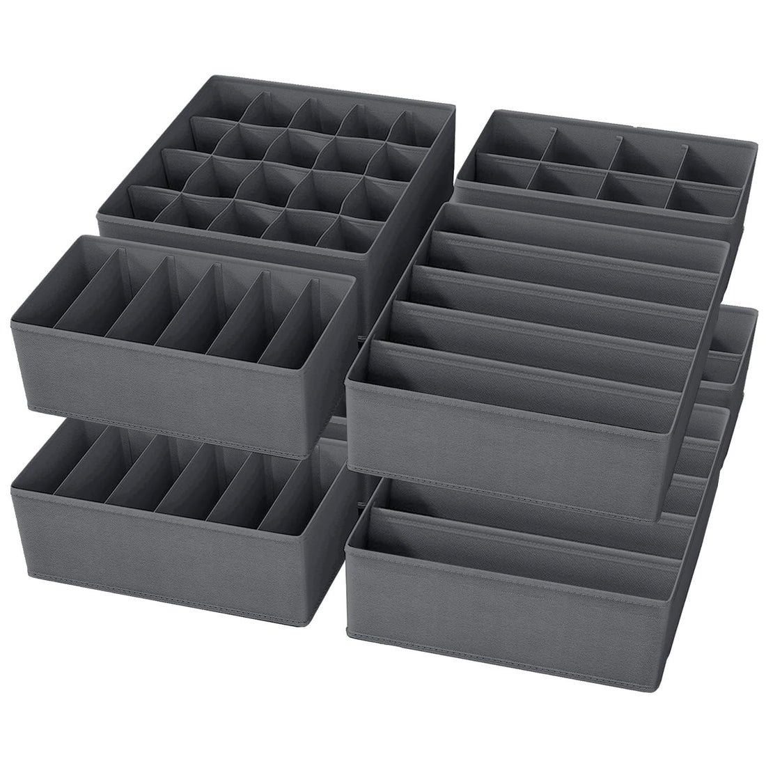 Yucch 8 Pcs Wardrobe Clothes Organizer,Foldable Storage Boxes,Fabric Drawer Organizer Boxes,Drawer Storage Organizer Boxes Dividers for Underwear,Socks,Ties
