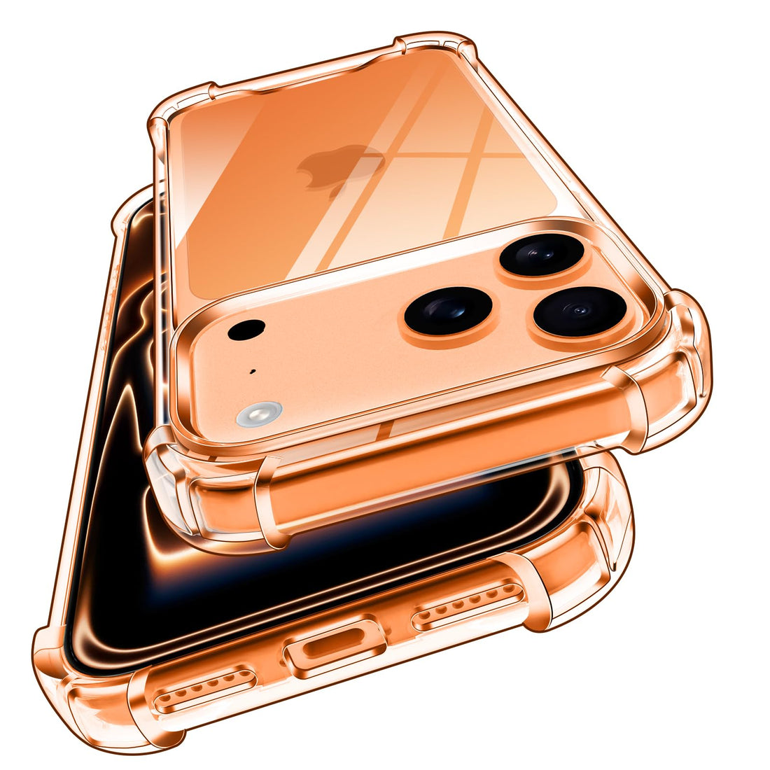 iVoler Anti Yellowing Clear Cover for 17 PRO Max, [Military Grade Shockproof] Transparent Shock Absorption Case with Soft TPU Bumper