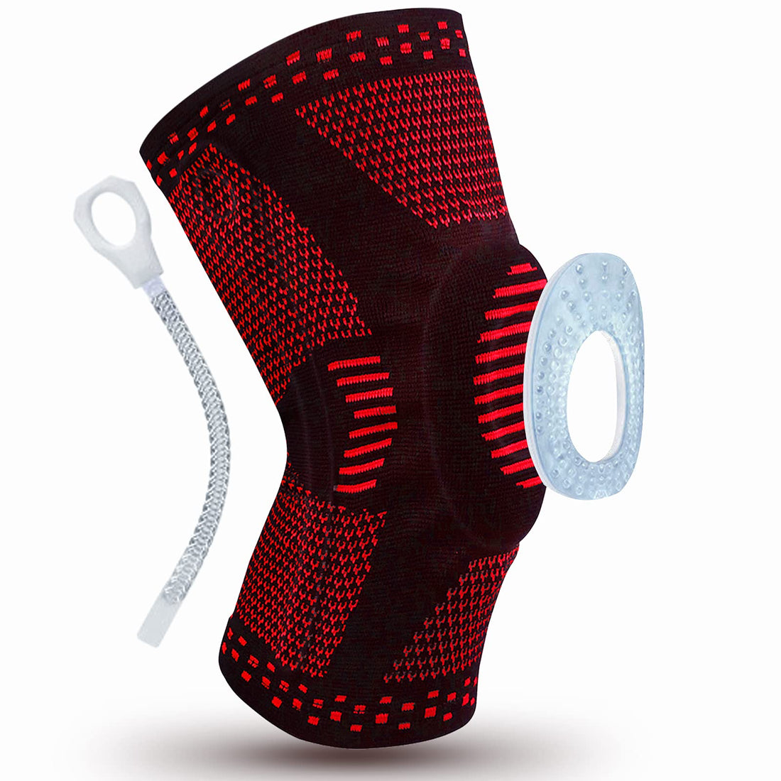 Knee Braces, Compression Knee Sleeve for Men Women with Side Stabilizers + Silicone Patella Gel Pad for Sports, Fitness, Jogging, Basketball, Jogging, Running, Knee Pain Protector