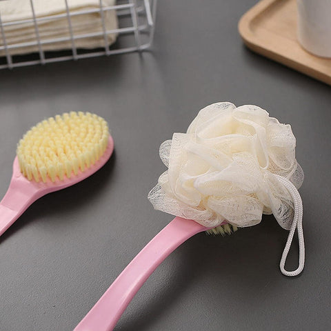 2in1 Loofah Shower Pouf Bath Sponge Back Scrubber Lufah Bath Shower - Puff Body Scrubber Exfoliator Sponge for Body Wash Shower for Women and Men (Assorted Color))