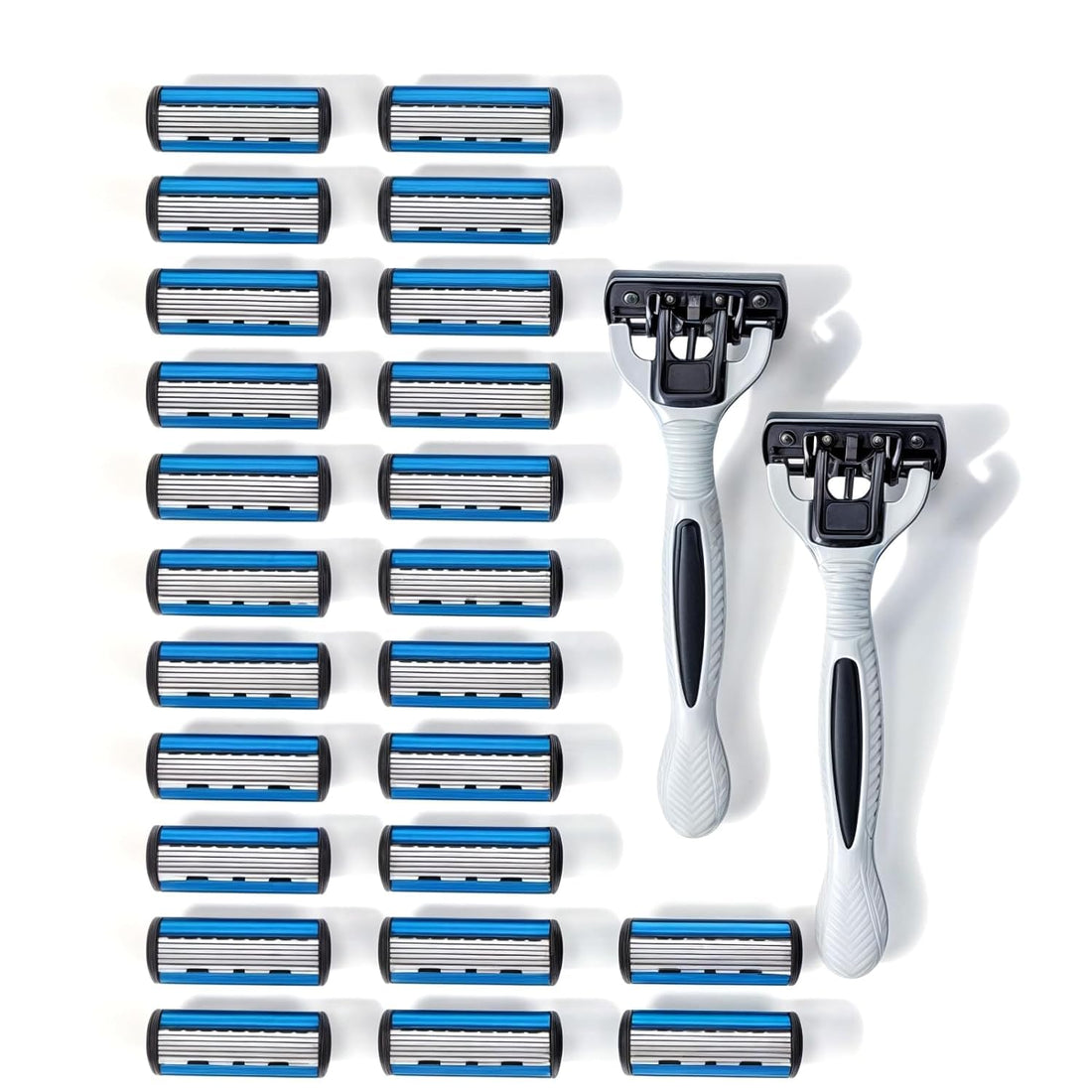 Stainless Steel 6 Blade Shaving Razor for Men，with Replaceable Cartridges Blades.