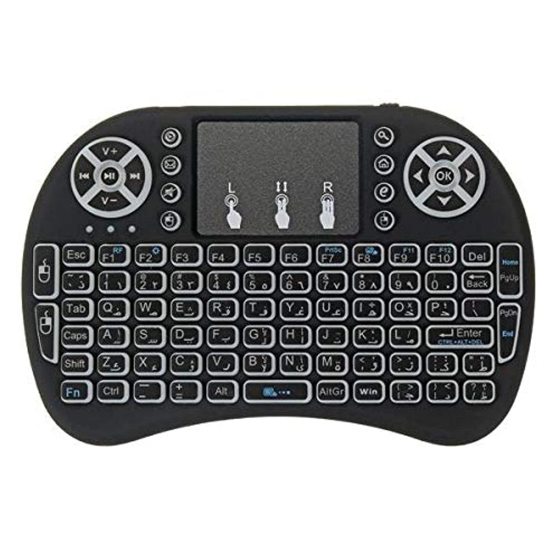 English/Arabic I8 Mini Backlit Wireless Keyboard & Touch-Pad For Android Tv Box