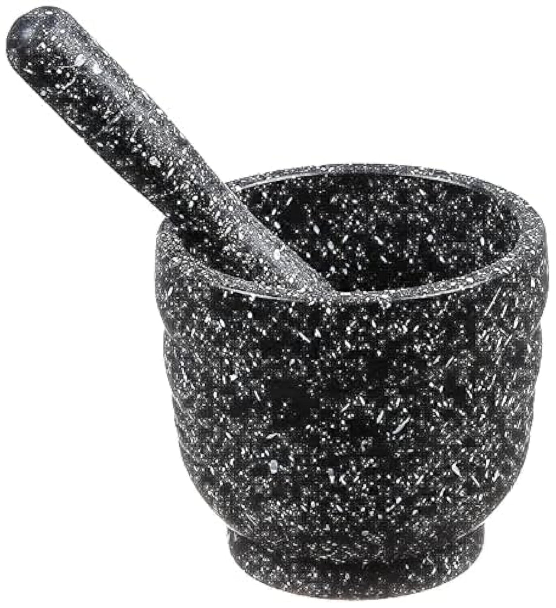 Elshahd Granite Mortar and Prestle Set - Black and White