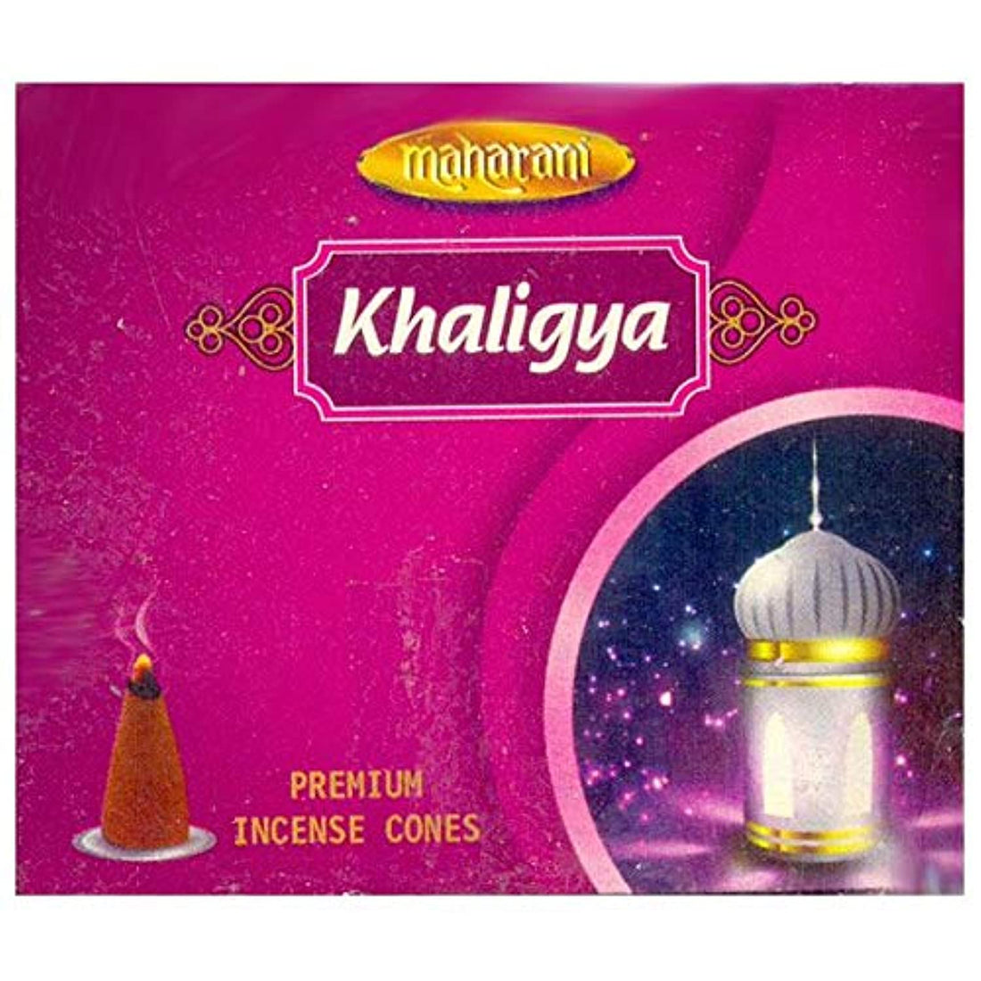 Maharani Premium Incense Cones - Khaligya - 20 Cones and 1 Metal Plate