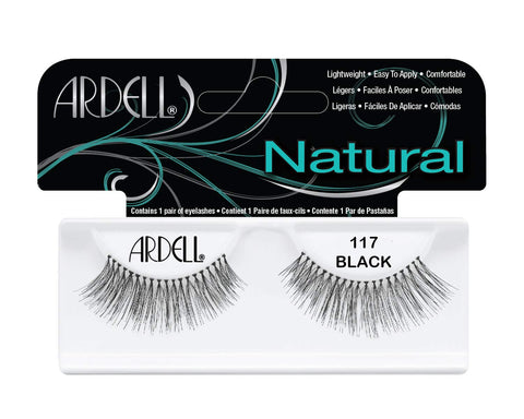 Ardell natural lashes 117 black for women - 1 pair eyelashes