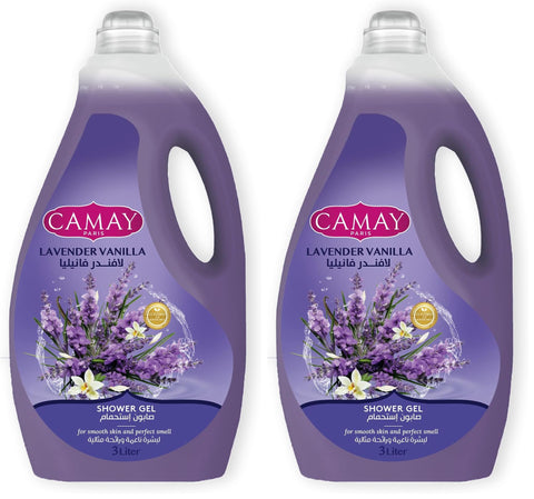 CAMAY Shower Gel Lavendar & vanilla with Glycerine for softer & fragranced skin, 3L (Pack of 2)