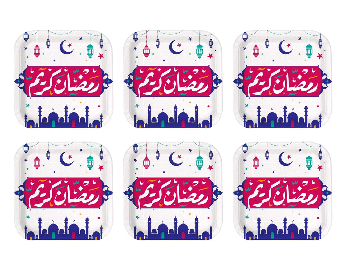 Party plates in distinctive shapes for RAMDAN size (24x24), pack of 6 pieces C