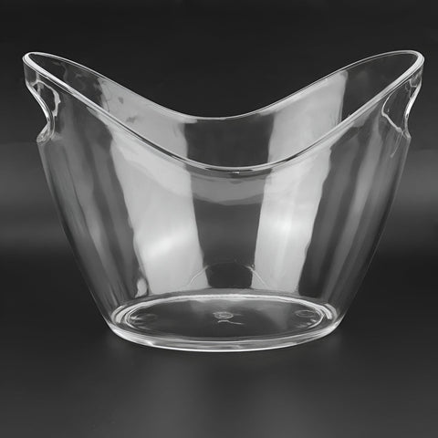 Beverage Cooler - Transparent Oval Ice Bucket with Handles, Perfect for Party Use and Efficient Kitchen Storage (1PCS)