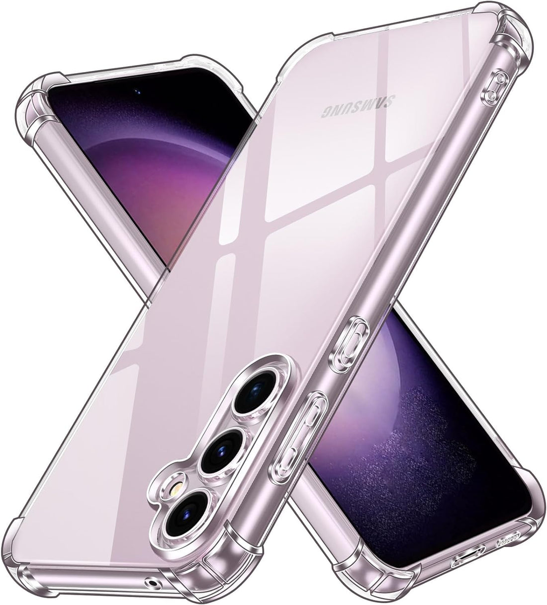 Protective Shock Absorption Bumper soft Transparent Armor Case For Samsung Galaxy S23 FE (Clear)