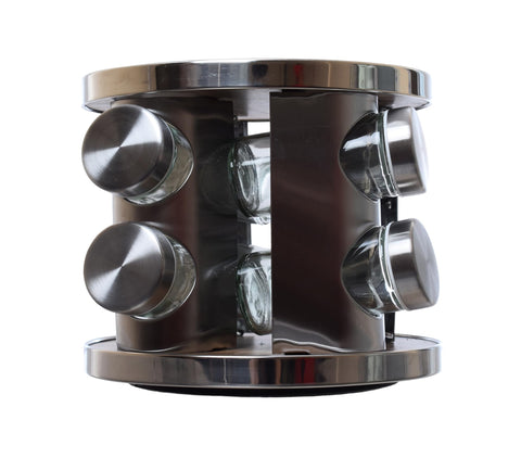 Glass Rotating Spice Set 8 Pieces Clear