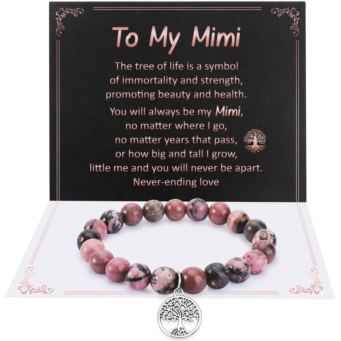 Women Bracelet Gifts, Natural Stone And Tree of Life, Gifts for Mom Bonus Mom New Mom Aunt Grandma Nana Gigi Mimi Wife Retirement, Birthday Christmas Thanksgiving Mother's Day Retirement Gifts