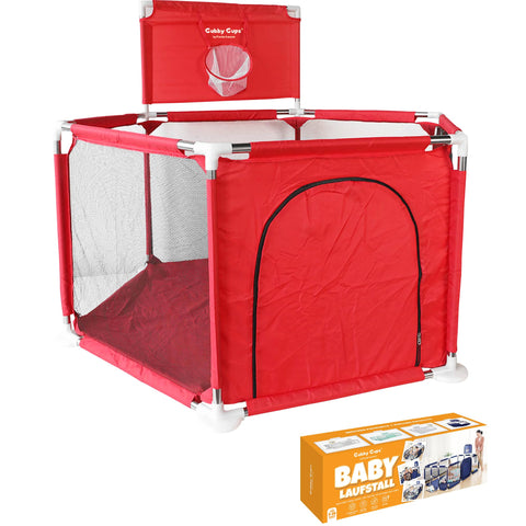 Playpen Baby Ball Pit with Basketball Hoop 120 x 120 x 66 cm and as a Walker