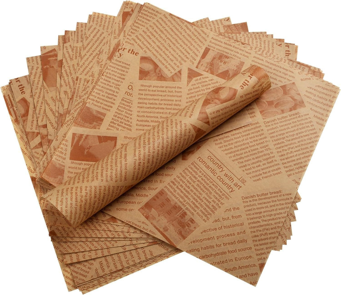 Greaseproof Baking Paper Non-Stick Food Wrapping Paper Hamburger Sandwich Cheese Party Baking Frying Greaseproof Eco-Friendly Burger Chips Bread Basket 5m x 30cm (3, 5m)
