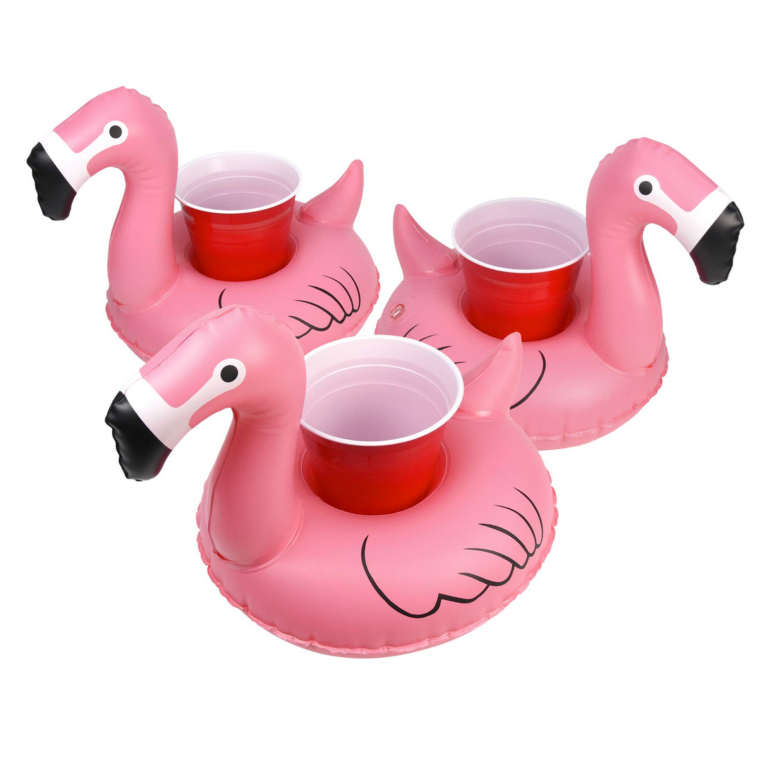 GoFloats Inflatable Pool Drink Holders (3 Pack) Designed in the US | Huge Selection from Unicorn, Flamingo, Palm and More | Float Your Hot Tub Drinks In Style, Floatmingo