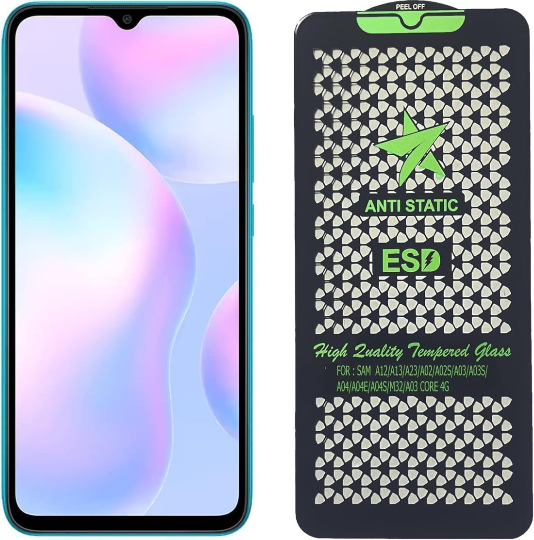Easy to Stick HD Glass Screen Protector Compatible with Samsung Galaxy A12/A13/A23/A02/A02S/A03/A03S/A04/A04E/A04S/M32, ESD Anti-Shock, Anti-Scratch, Bubble Free Installation