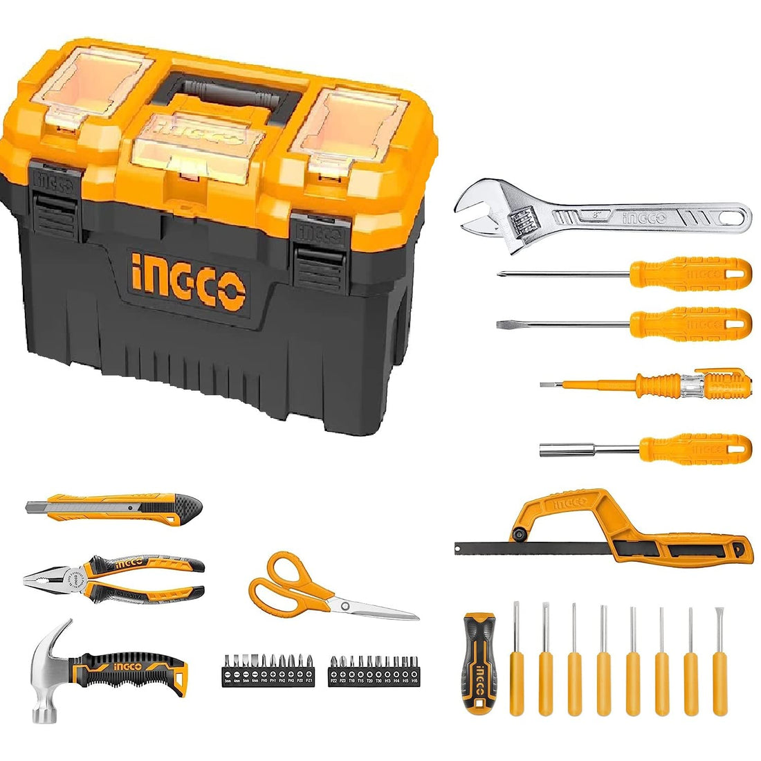 INGCO 41 Pcs Hand Tools Set, Hand Tool Kit with tool Box for DIY Home