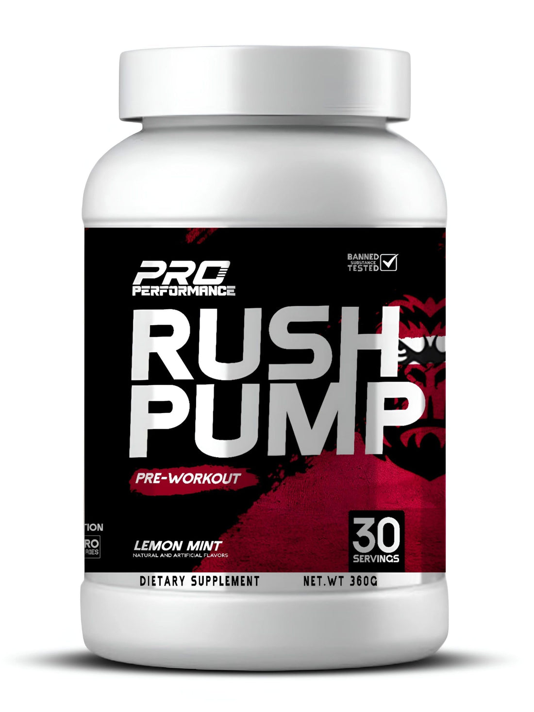 Rush Pump Pre-Workout Powder – Lemon Mint Flavor | 30 Servings | Citrulline, Beta-Alanine, and Performance Blend | Energy & Endurance Supplement | Workout Drink Mix