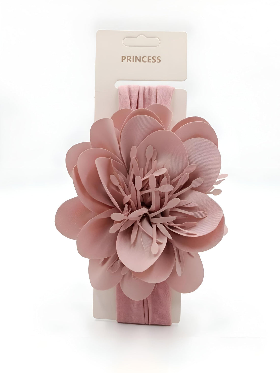 Infant Headband - Delicate soft fabric flower crown band for newborn baby girl toddler princess elegant hair decoration party outfit match (Pink)