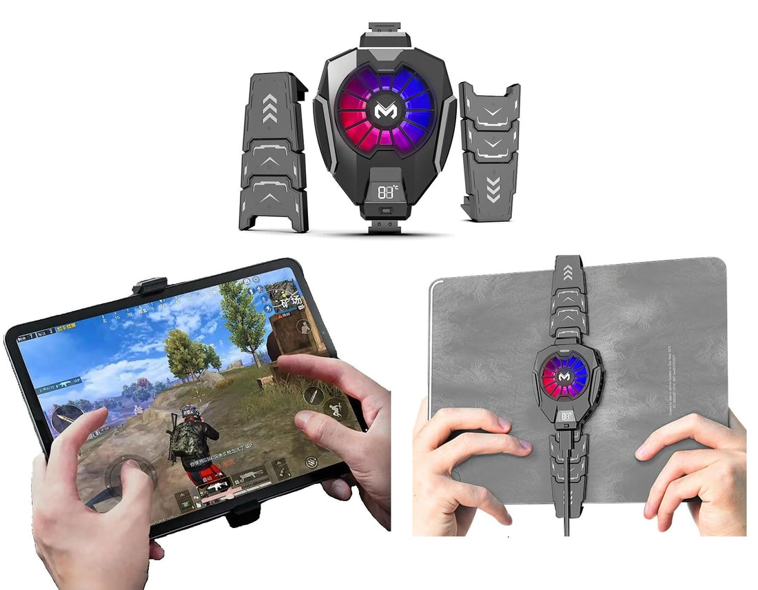 Tablet Cooler Semiconductor Fan Gaming and Live Stream Fast Cooling Pad Radiator Heatsink with LED Temperature Display for 5-8.4 inches iOS/Android Pad Samsung Tab Compatible with CoD Warzone Mobile