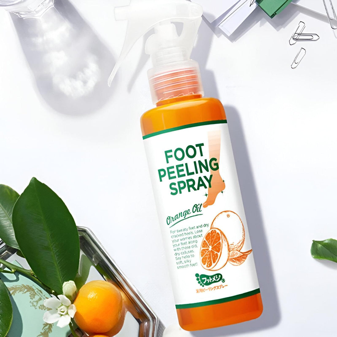 Orange Foot & Body Scrub Mist - Enjoy the refreshing effects of 110ml Foot Peeling Spray, Ideal for Both Men and Women, Provides Effective Exfoliation and Moisturizing.
