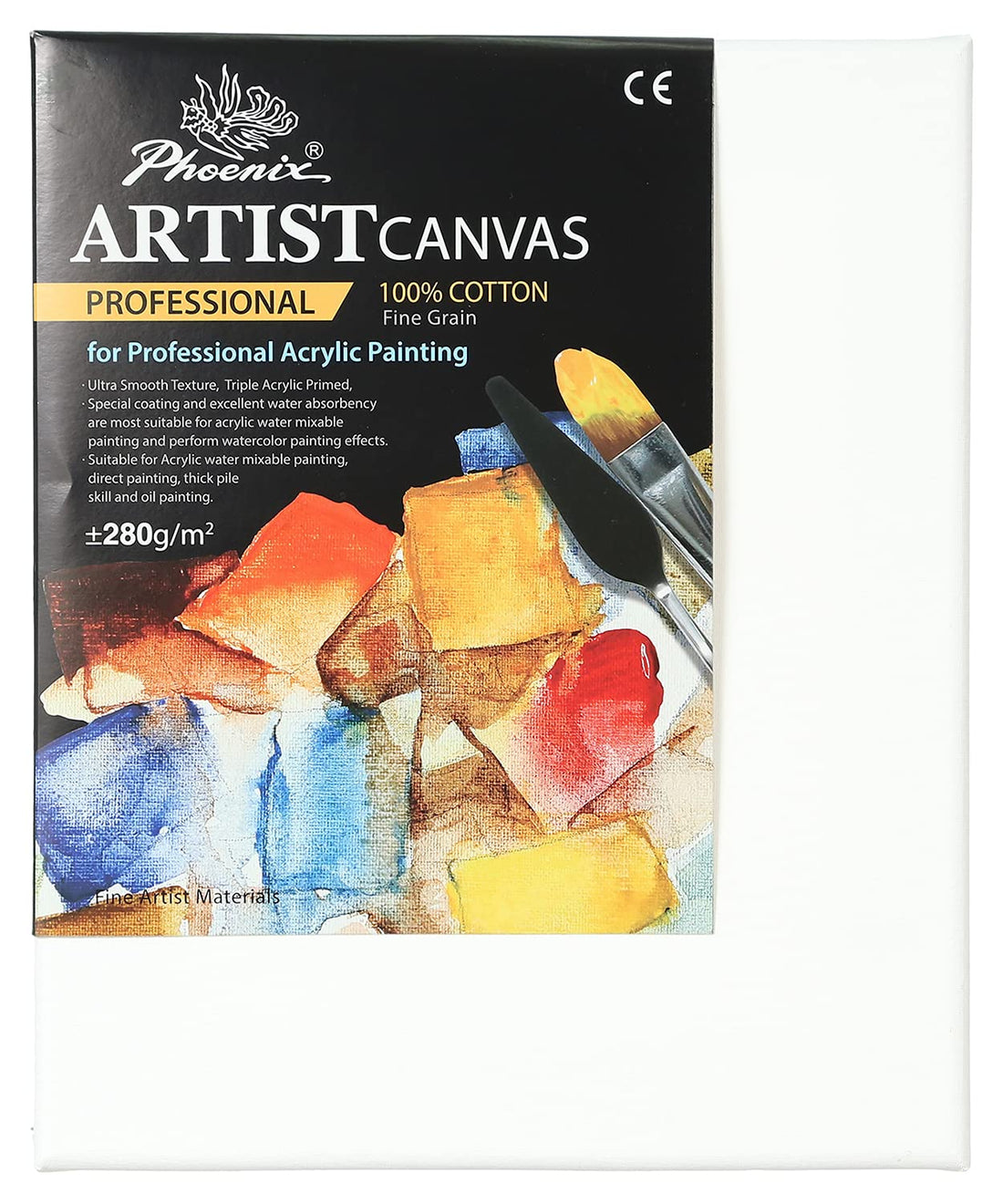 Phoenix E6018SB Artist Canvas for Acrylic Painting, 100 Percent Cotton - 30 x 25 centimeters