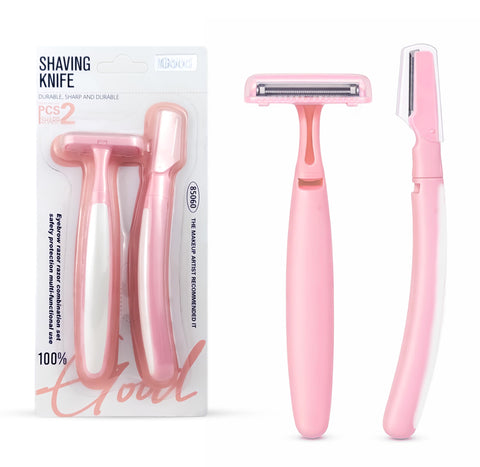 Mixueer - Razor, Set Of 2 Razor, Shaving Knife, For Eyebrow & Multi Functional, Smooth & Precise Shave Technology, Daily Grooming For Women, Pink