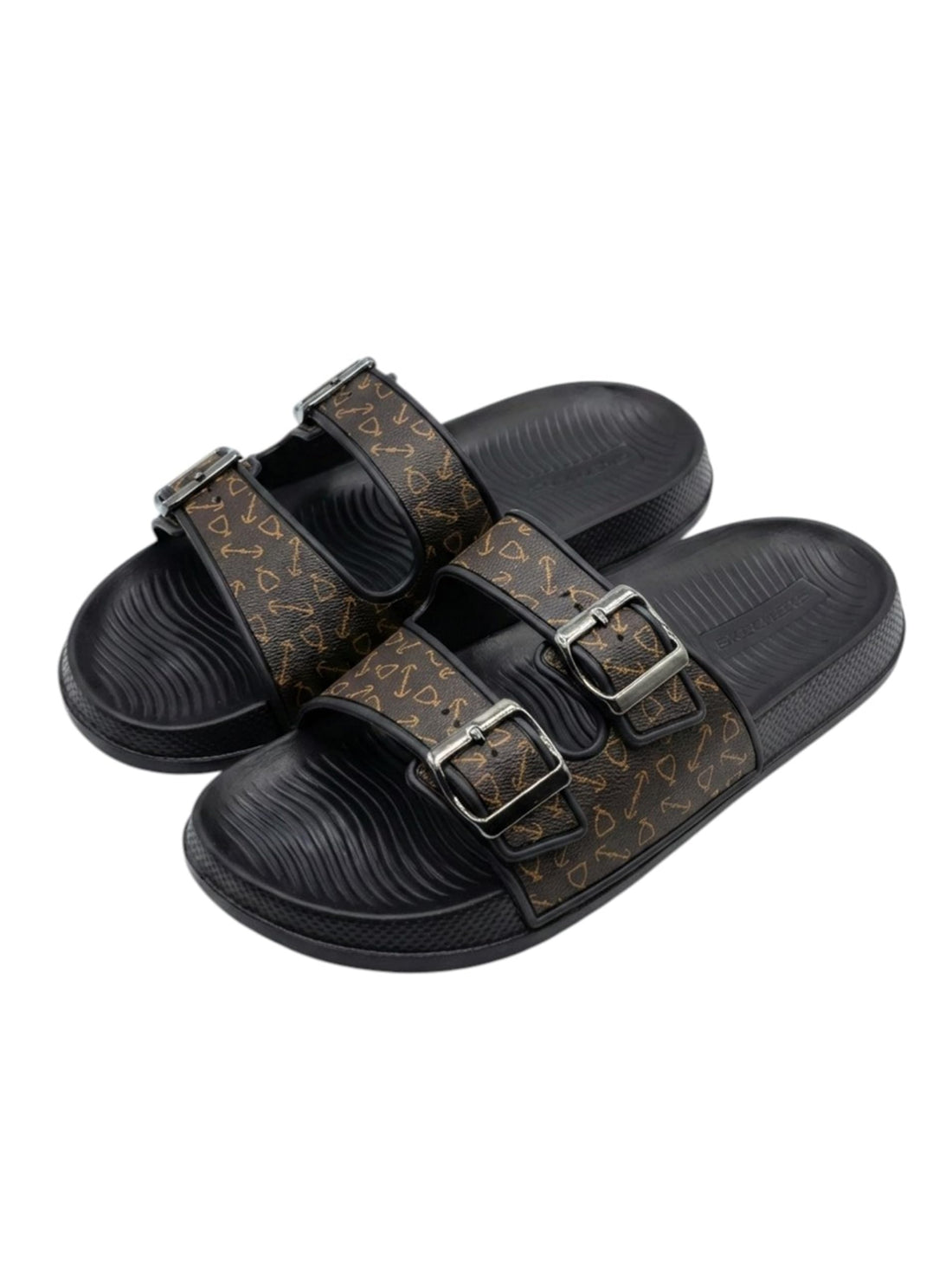 Romba Sport Faster Sandals for Men and Youth with Two Adjustable Straps, Non-Slip Comfort Sole, Black Contrast Pattern