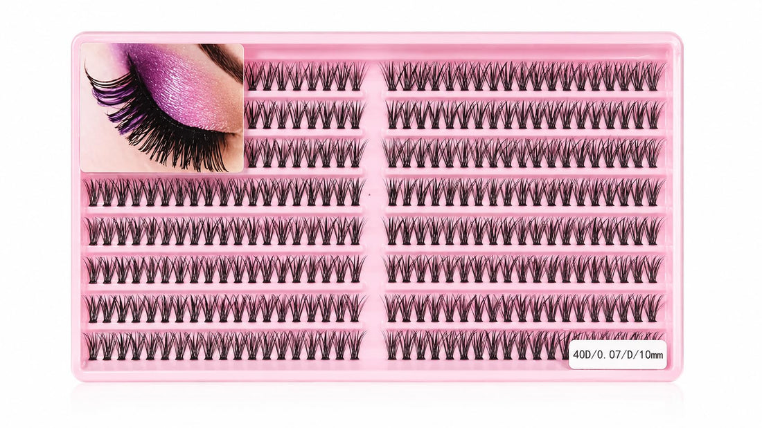 40D Lash Clusters 10mm – Natural Volume Eyelash Extension Fans, Soft Lightweight Individual Lash Clusters, 16 Row Tray, Reusable DIY Lashes for Everyday Wear, Home & Professional Use